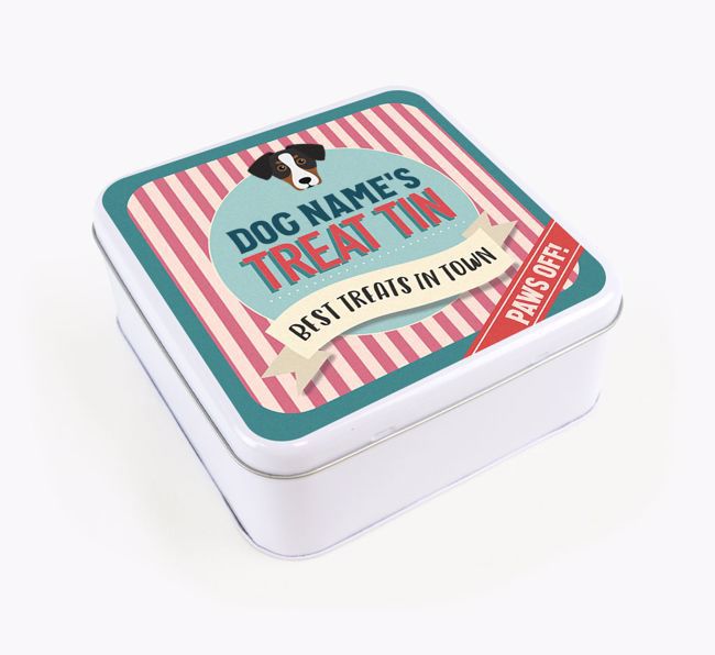 'Best Treats in Town' Square Tin for your {breedFullName}